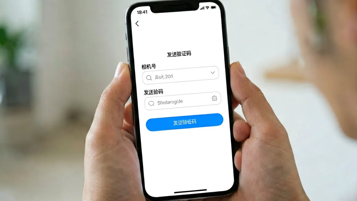 用户在手机端操作海角社区注册流程的示意图，展示填写手机号和验证码的步骤界面